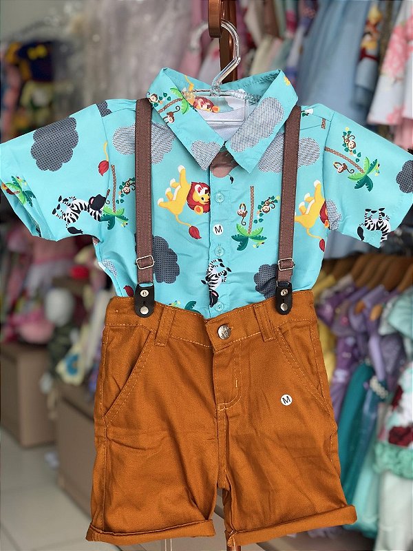 LOOK TEMÁTICO MENINOS SAFARI VERDE