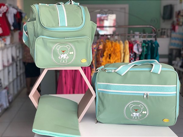 Kit Bolsa Maternidade Luxo com Mochila Verde Bebê - Ss boutique Infantil -  Aqui encontra do básico ao luxo pra moda baby e infantil.