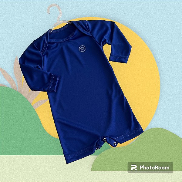 Macacão Bebe Proteção Solar Uv50 Azul