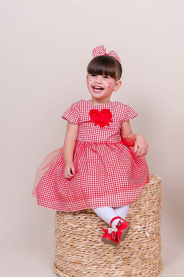 Vestido Xadrez Vermelho - Infantil