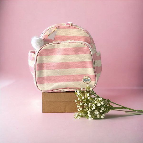 Mochila Luxo Listras Rosa