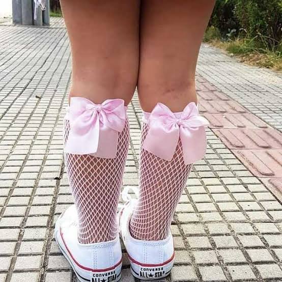 Meia Laço - Rosa
