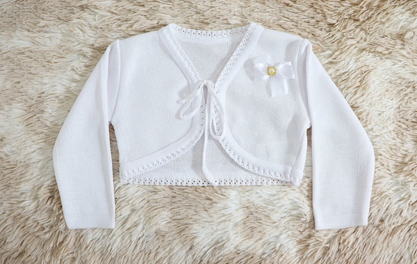 CASACO BOLERO DE LINHA LACINHO BRANCO