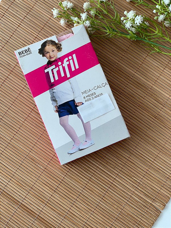 MEIA CALCA TRIFIL BORDADA ROSA