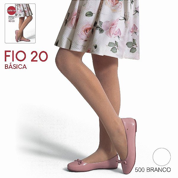 Meia Calça Infantil Básica Branca fio 20