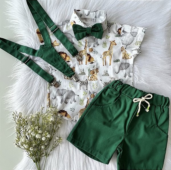 Conjunto temático Luxo Safari Verde