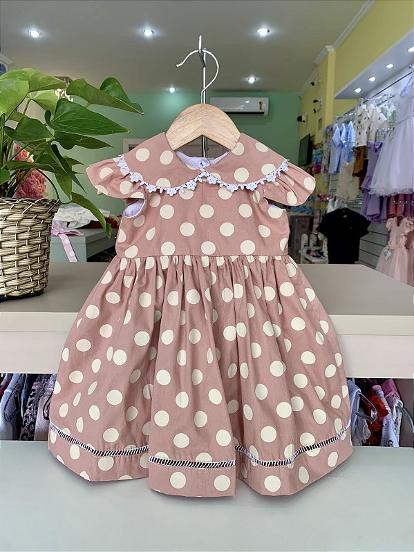 Vestido Ponto Palito Rose Poá