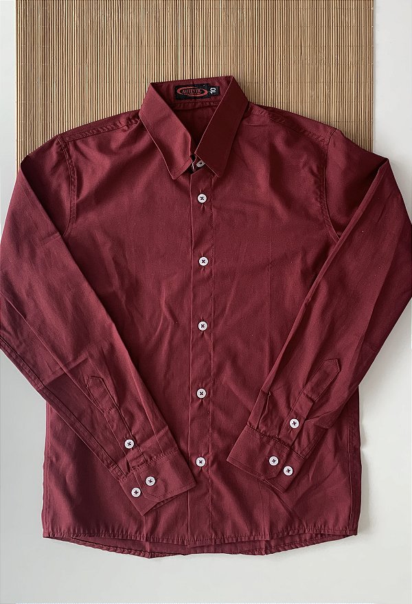 Camisa Infantil ML Marsala
