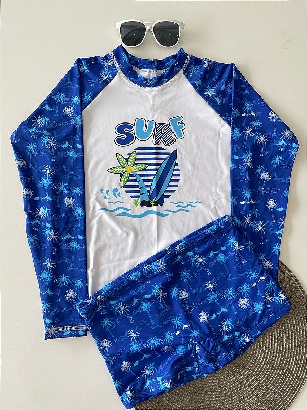 Roupa de Banho Infantil Surf Azul Bic