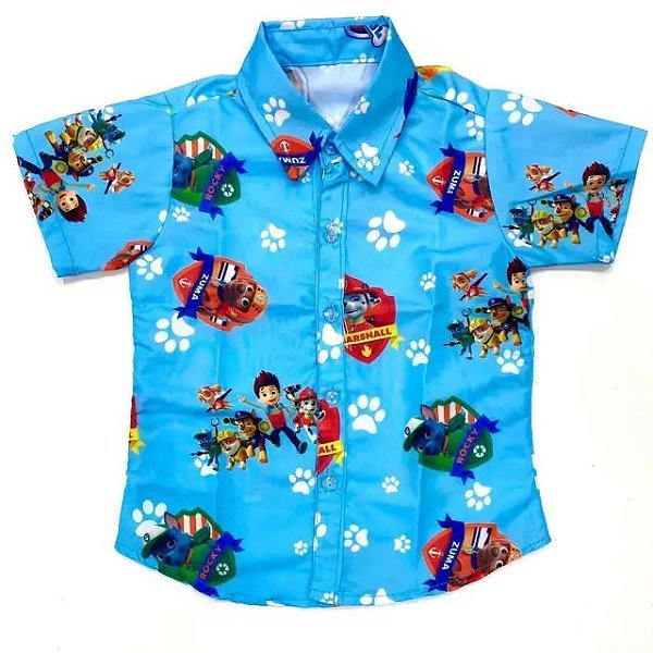 Camisa Temática Patrulha Canina Azul