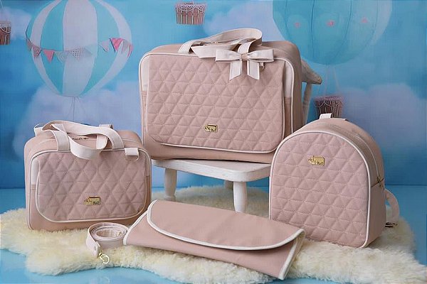 Kit Bolsa Maternidade 4 peças ABBA Rose