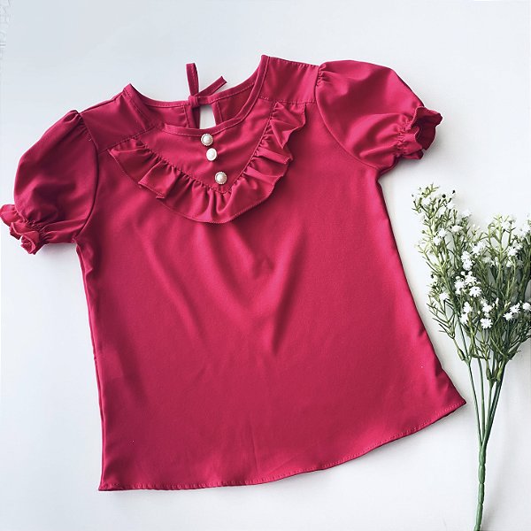 Blusa crepinho Rosa Pink