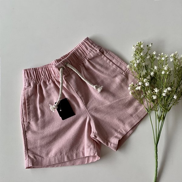 Short de Linho Infantil Rosé