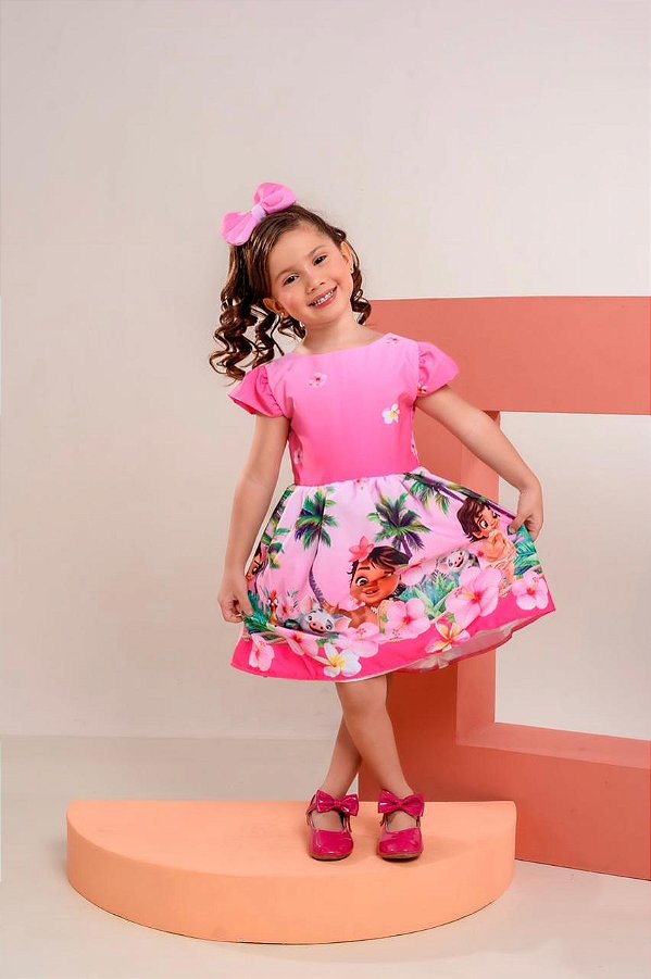 Vestido Temático Moana Baby Rosa