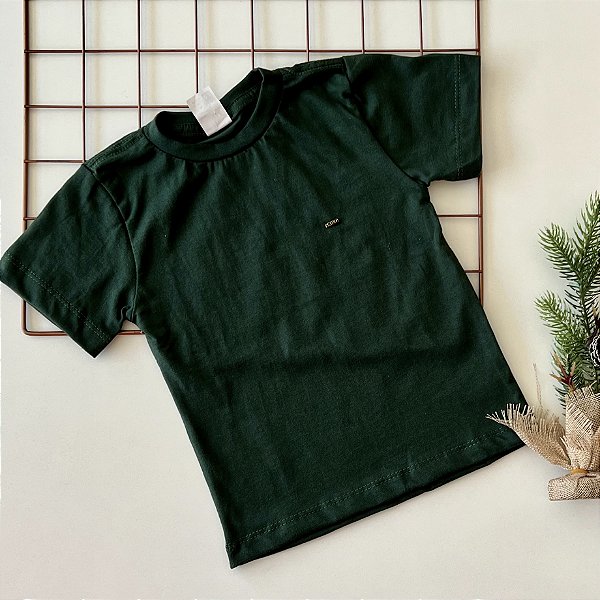 Camiseta Infantil Básica Verde Musgo