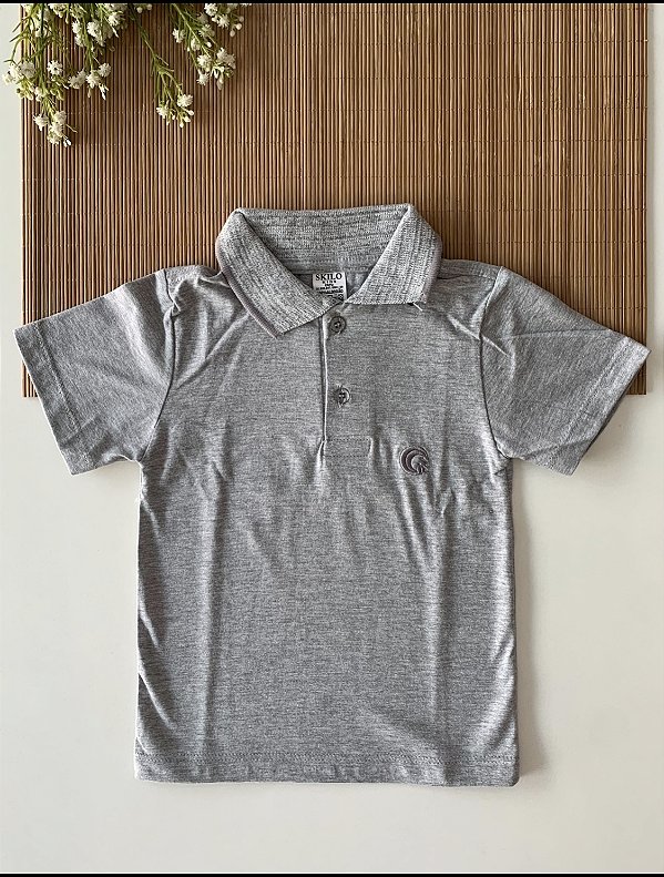 Gola Pólo Infantil masculina Cinza Mescla