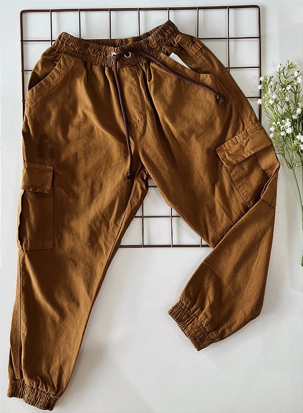 Calça Infantil Cargo Jogger Brown