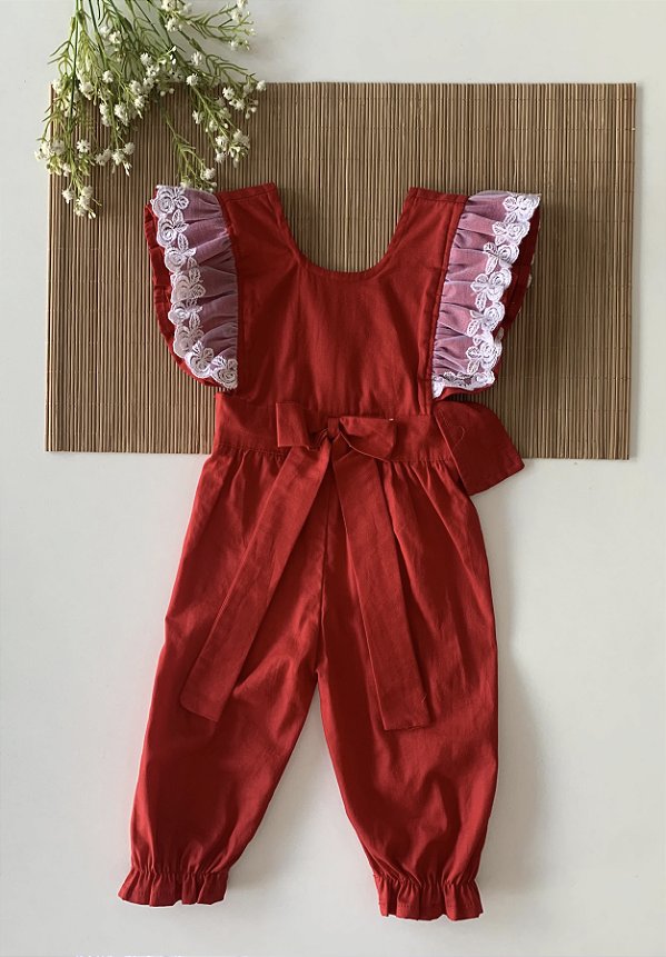 Macacão Longo Vermelho Luxo