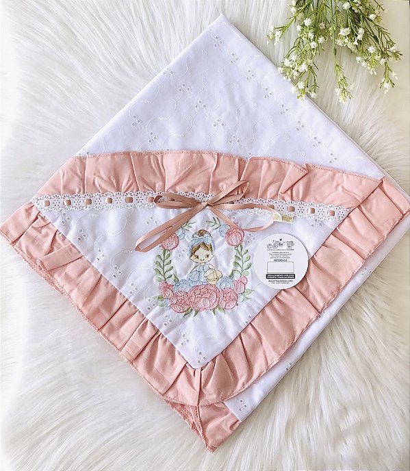 Manta Lasie Bordada Camponesa Rose