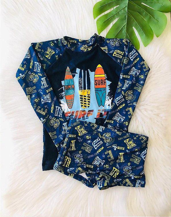 Roupa de Banho Infantil Surf Azul
