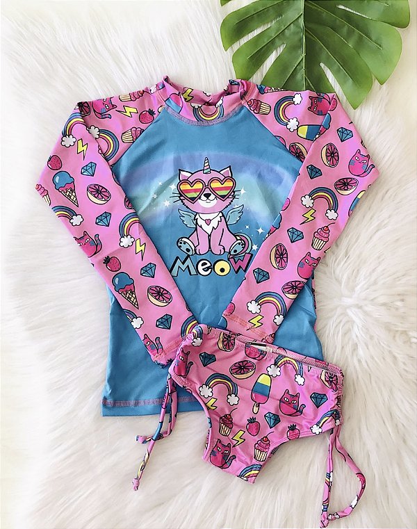Roupa de Banho Infantil Cat Meow