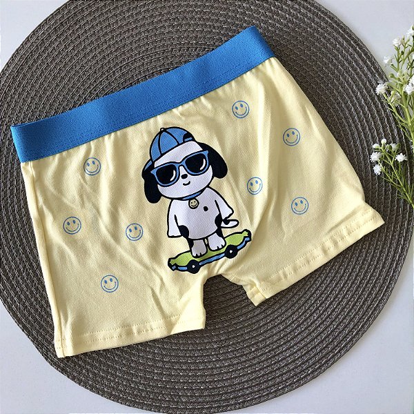 Cueca Infantil Menino Doguinho Amarelo