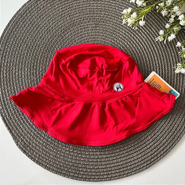 Chapéu Infantil com Proteção Solar Vermelho