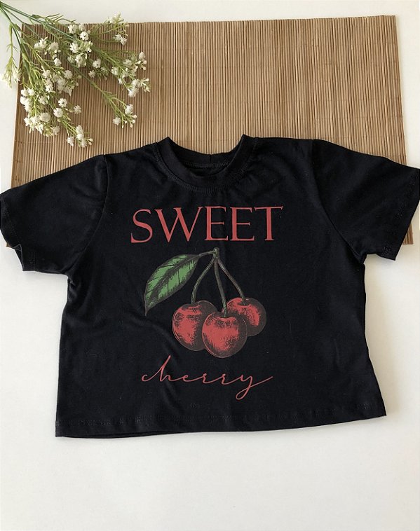 Cropped Cereja Preto