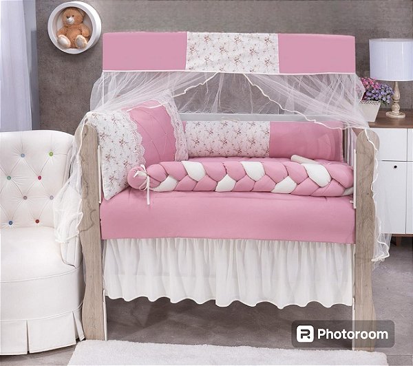 Kit Berço Algodão Doce Glamour Rose