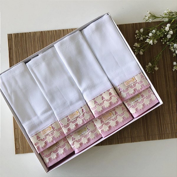 FRALDA LUXO 8 PCS PARA PERSONALIZAR ROSA