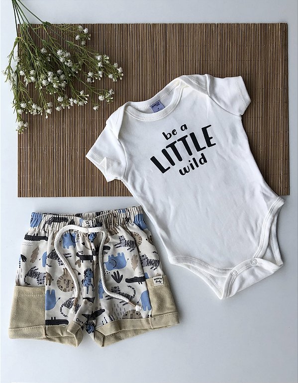 Conjunto Body e Bermuda DIVERTTO Bege