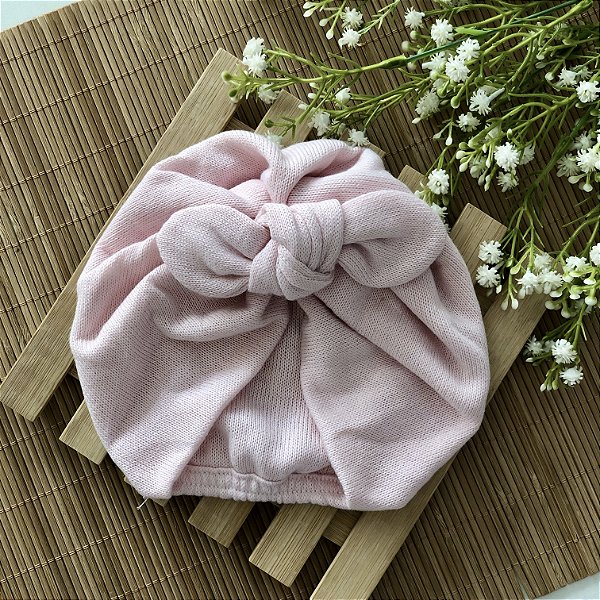 Turbante de Tricô Nozinho Rosa Candy