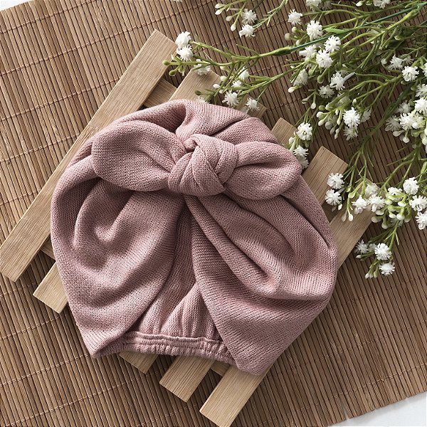 Turbante de Tricô Nozinho Rose