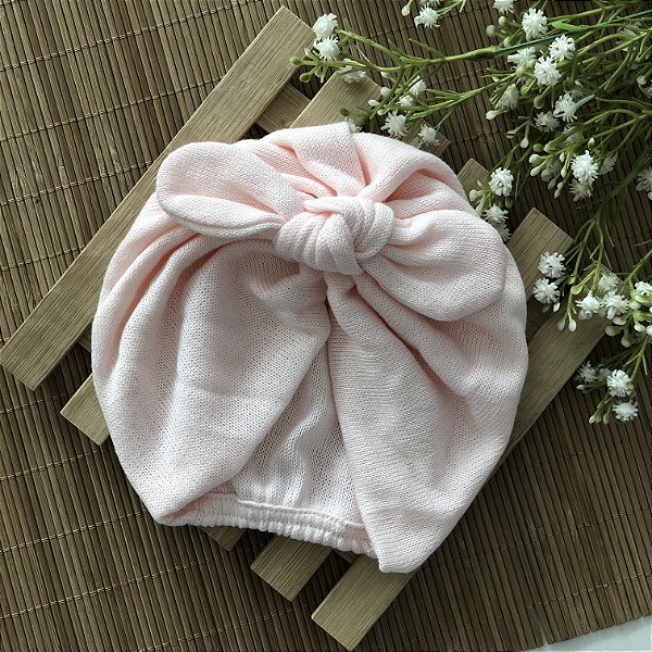 Turbante de Tricô Nozinho Rosa