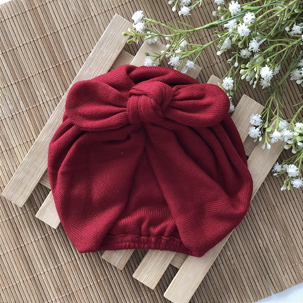 Turbante de Tricô Nozinho Vermelho