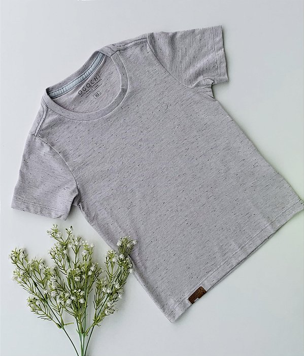 Camiseta Infantil Casual Slim Cinza Mescla