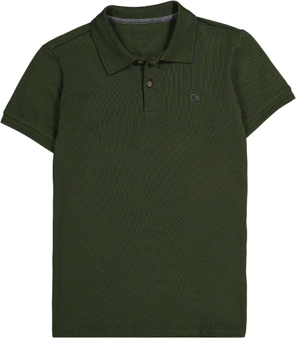 Polo Infantil Essencial Slim Pique Verde Musgo