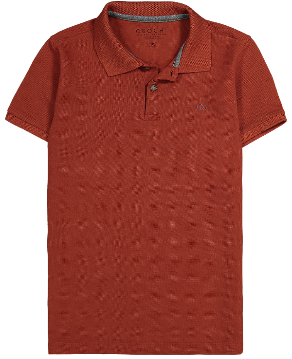Polo Infantil Essencial Slim Pique Terra Cota Ogochi