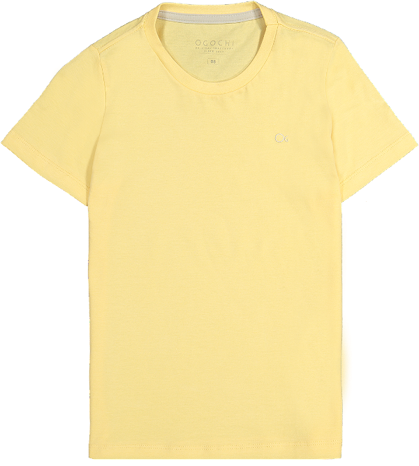 Camiseta Infantil Essencial Slim Básica Amarelo Bebê Ogochi