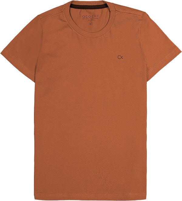 Camiseta Infantil Essencial Slim Básica Terra Cota Ogochi