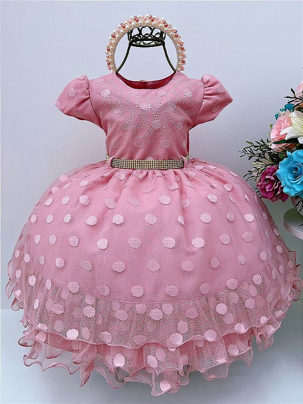 VESTIDO ROSE LUXO COM PEDRARIA.