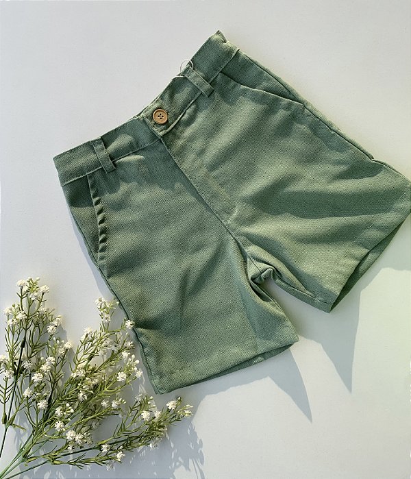 Bermuda de Linho Verde Menta