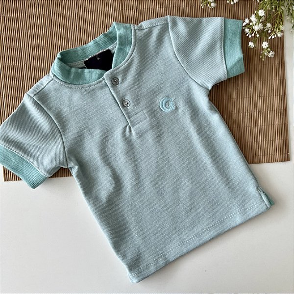 Camiseta Gola Padre Diagonal Aspargo