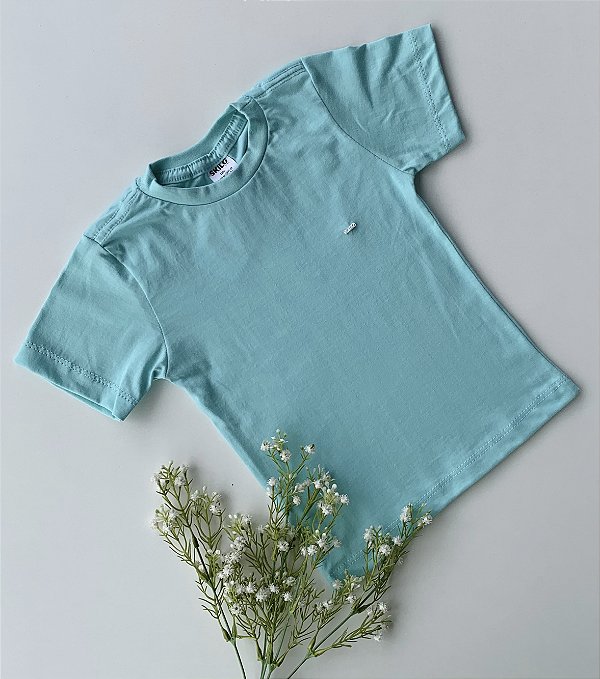Camiseta Infantil Básica Verde água