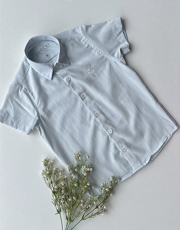 Camisa Infantil Manga Curta Slim Verde Água