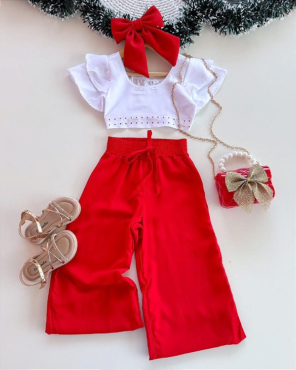Conjunto Pantalona Cecilia Vermelho