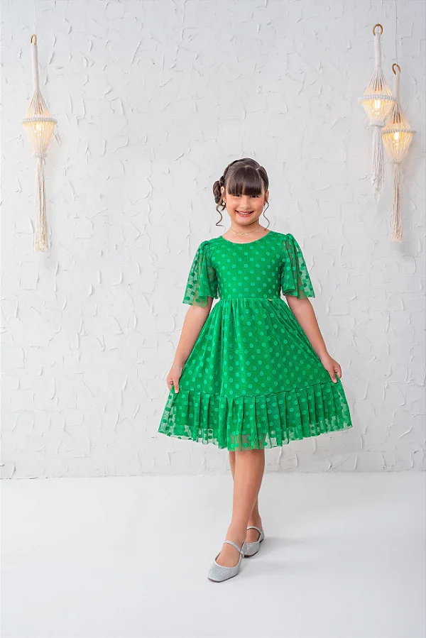 Vestido Isabella Tule Verde