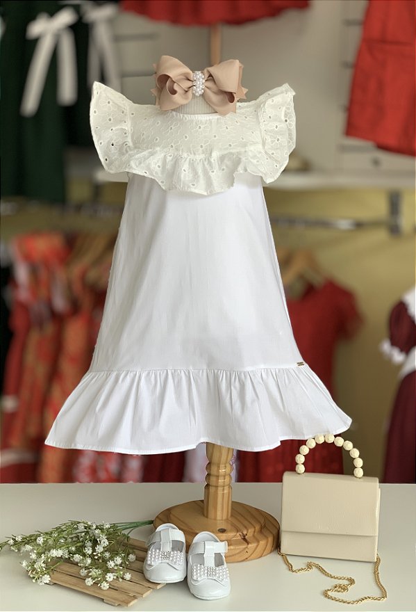 Vestido Branco Infantil Cinti