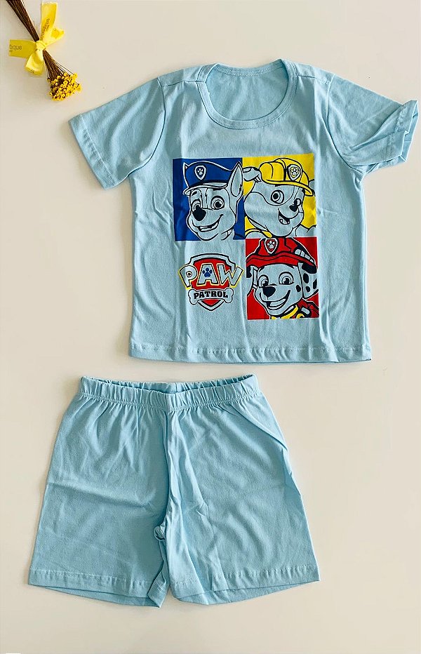 Pijama Curto Infantil Masculino Patrulha Canina