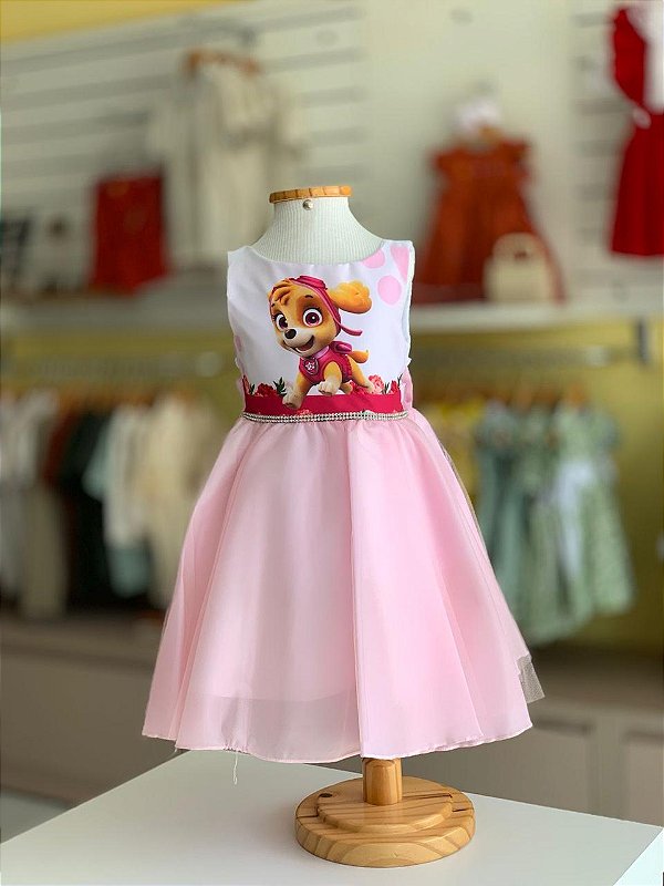 Vestido  Infantil Temático Patrulha  canina Skie